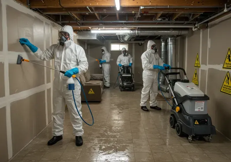 Basement Moisture Removal and Structural Drying process in Lee County, MS